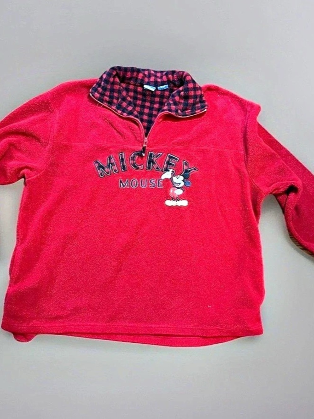 Vintage Mickey Mouse Fleece Sweatshirt Pullover With Pockets Size 22-24W.